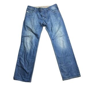 Diesel Timmen Jeans‎ Men’s 36x30 Blue Straight Leg Distressed Wash 008BK